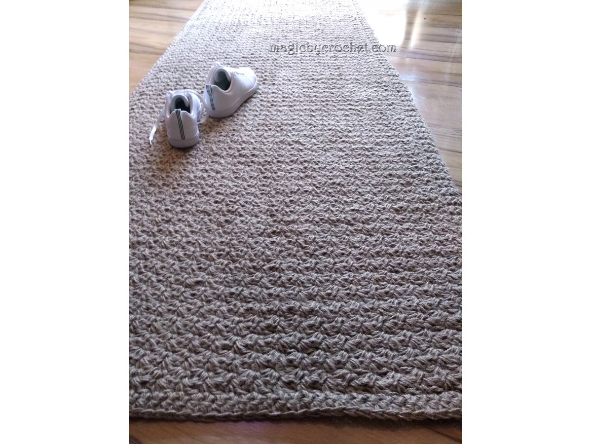 Jute rug, Hallway runner, Eco rug, 80 x 270 cm, no.039